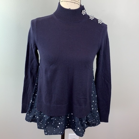 Broome Street Kate Spade Night Sky Mixed-Media Sweater NWOT - Picture 4 of 9